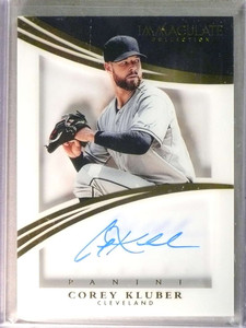 2015 Immaculate Collection Corey Kluber Shadowbox Autograph Auto #D18/25