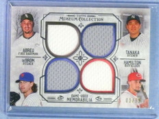 2015 Topps Museum Collection Quad Jacob deGrom Tanaka +2 Jersey #D01/99