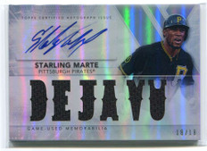 2015 Topps Triple Threads Autographs ttarsm4 Starling Marte Jersey Auto 18/18