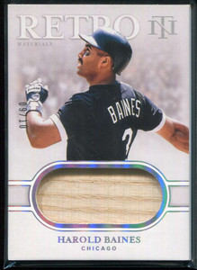 2020 National Treasures Retro Materials Holo Silver 1 Harold Baines Bat 9/10