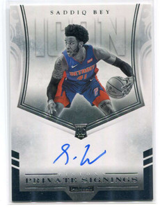 2020-21 Panini Private Signings PSISBE Saddiq Bey Rookie Auto