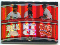 2010 Topps Triple Threads Relic Combos rc55 Lackey Beckett Lester Jersey 20/36