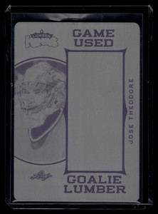 2017-18 Leaf Lumber Kings Game Used Goalie Printing Plate Jose Theodore 1/1