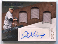 2017 Absolute Premiere Materials Jordan Montgomery RC Triple Jersey Auto 73/99