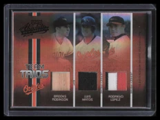 2005 Absolute Team Trios Matos Lopez Brooks Robinson Triple Bat Patch 40/100