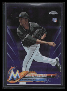 2018 Topps Chrome Purple Refractor 128 Sandy Alcantara Rookie 59/299