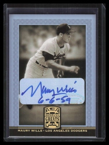 2005 Donruss Greats Signature Gold HoloFoil 58 Maury Wills Auto /800