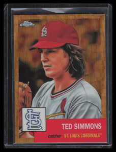 2022 Topps Chrome Platinum Anniversary Gold Wave Refractor 70 Ted Simmons 18/50