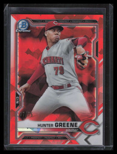 2021 Bowman Chrome Sapphire Orange Refractor bcp175 Hunter Greene Rookie 67/75