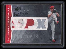 2008 SPx Winning Materials Dual Limited Patch HA Cole Hamels Dual Patch 32/50