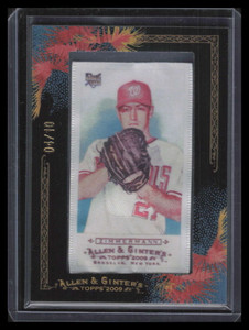 2009 Topps Allen and Ginter Mini Framed Cloth 64 Jordan Zimmermann Rookie 4/10