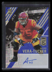 2021 Elite Rookie Autographs Blue 29 Alijah Vera-Tucker Rookie Auto 6/10