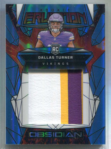 2024 Panini Obsidian Eruption Materials Blue 13 Dallas Turner Rookie Patch 11/25