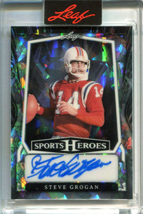 2025 Leaf Metal Sports Heroes Crystal Silver basg1 Steve Grogan Auto 30/35