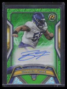 2024 Topps Resurgence Rookie Signatures Green Static Braden Fiske RC Auto 13/15