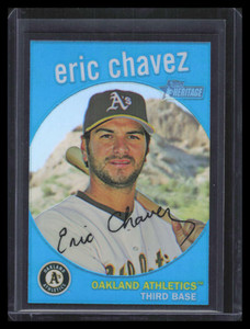 2008 Topps Heritage Chrome Black Refractor c133 Eric Chavez 38/59 ID: 168088