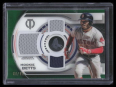 2019 Topps Tribute Triple Relics Green TTRMB Mookie Betts Triple Jersey 68/99