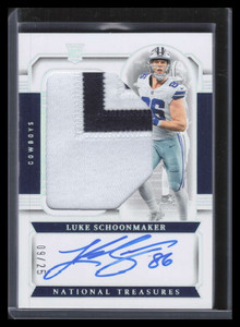 2023 Panini National Treasures Silver 20 Luke Schoonmaker Rookie Patch Auto 9/25