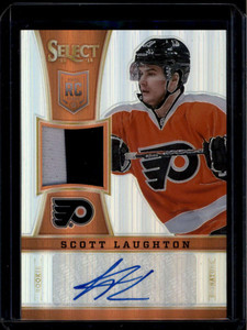 2013-14 Select Rookies Autographs Prizms 278 Scott Laughton RC Patch Auto 14/25