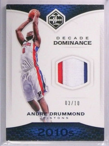 2016-17 Panini Limited Decade Andre Drummond 3 color patch #D03/10