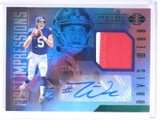 2017 Panini Illusions Davis Webb autograph auto patch rc rookie #D19/25