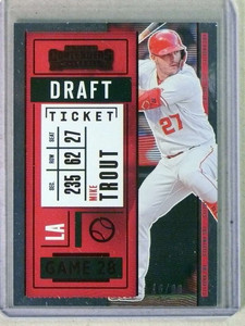 2020 Contenders Draft Ticket Red Mike Trout #D16/99 #94