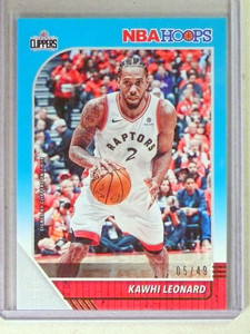2019-20 NBA Hoops Teal Parallel Kawhi Leonard #D05/49 #177