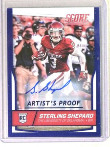 2016 Score Blue Artist's Proof Sterling Shepard Rookie RC Autograph #D/35