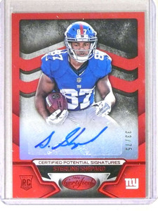 2016 Certified Potential Signatures Red Sterling Shepard Autograph rc /75