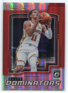 2021-22 Donruss Optic Elite Dominators Red Refractor 11 Trae Young 43/99