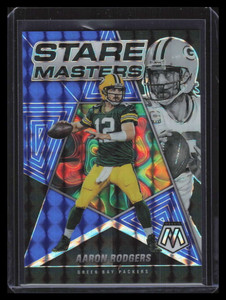 2022 Panini Mosaic Stare Masters Mosaic Blue Refractor 6 Aaron Rodgers 2/99