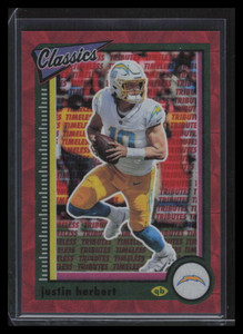 2022 Classics Premium Edition Timeless Tributes h2 Red 49 Justin Herbert 30/35