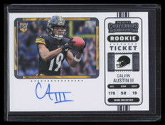 2022 Panini Contenders 107b Calvin Austin Rookie Auto Variation SP