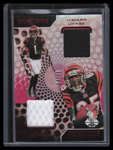 2021 Panini Illusions Idols Red 10 Johnson Ja'Marr Chase Rookie Dual Jersey 4/99