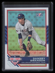 2017 USA Stars and Stripes Longevity Stars Platinum 96 Dansby Swanson Rookie /10