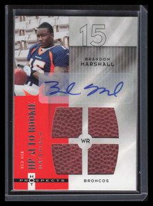 2006 Hot Prospects Red Hot 216 Brandon Marshall Rookie Quad Ball Auto 6/99