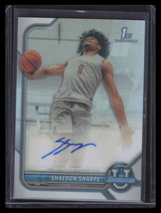2021-22 Bowman Chrome University Autographs BCPASS Shaedon Sharpe Rookie Auto
