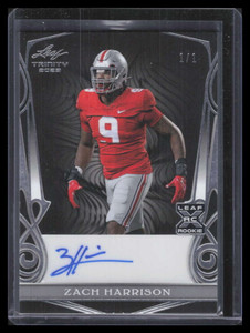 2023 Leaf Trinity Black Silver bazh1 Zach Harrison Rookie Auto 1/1