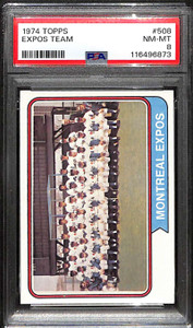 1974 Topps 508 Montreal Expos TC Team Card PSA 8 NM-MT