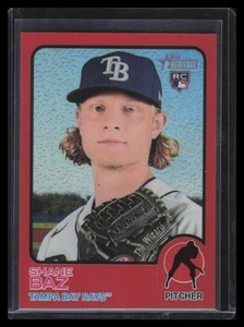 2022 Topps Heritage Chrome Red Refractor 161 Shane Baz Rookie 293/573