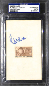 Kareem Abdul-Jabbar Index Card PSA/DNA Certified Authentic Auto