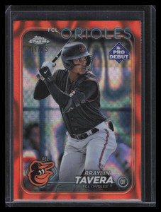 2024 Topps Pro Debut Chrome Orange Lava Refractor Braylin Tavera Rookie 1/25
