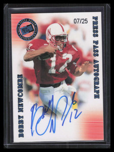 2001 Press Pass SE Autographs Blue 31 Bobby Newcombe Rookie Auto 7/25