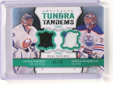 2013-14 Artifacts Tundra Tandems Patch Evgeni Nabokov Khabibulin #d03/36