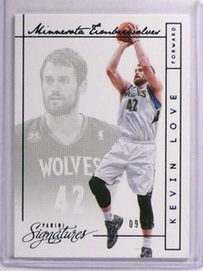 2013-14 Panini Signatures Blue Kevin love #D09/15 #75