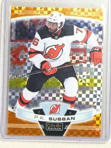 2019-20 O-Pee-Chee Platinum Orange Checkers PK P.K. Subban #D11/25 #89