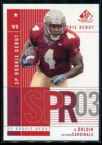 2003 SP Game Used 132 Anquan Boldin Rookie 522/600