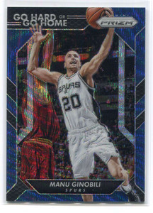 2016-17 Panini Prizm Go Hard or Go Home Prizms Blue Wave 18 Manu Ginobili 94/99