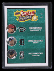 2008 Upper Deck Heroes Sea Green 194 Webb Felix Hernandez Verlander 78/99