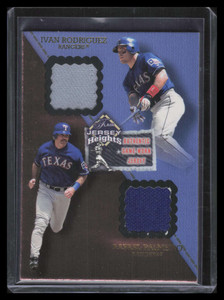 2002 Flair Jersey Heights Swatch 8 Palmeiro Ivan Rodriguez Dual Jersey 78/100